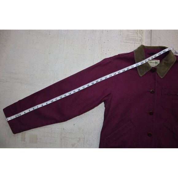 Vintage 90s LL Bean Barn Chore Jacket Canvas Lined Chore Coat Women Sz M - Picture 7 of 9